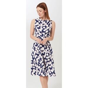 Hobbs London Twitchill Linen Fit And Flare Dress, Size 14